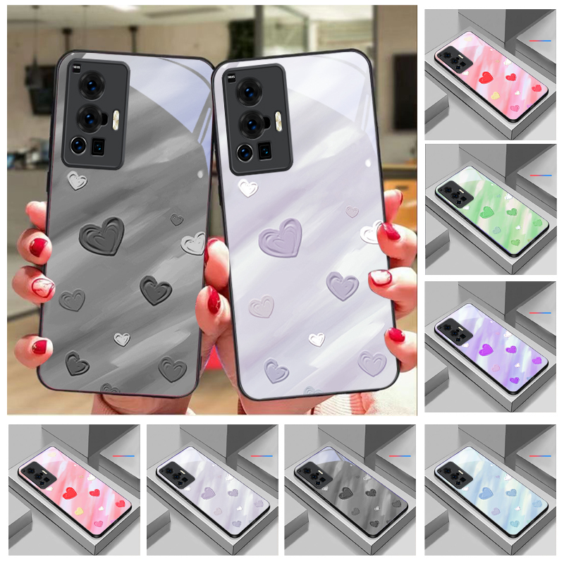 Phone Cases Vivo - เคสโทรศัพท์มือถือกระจกสีดำลายศิลปะมินิมอลแบบเบลอ สำหรับ vivo X90 Pro+ X100