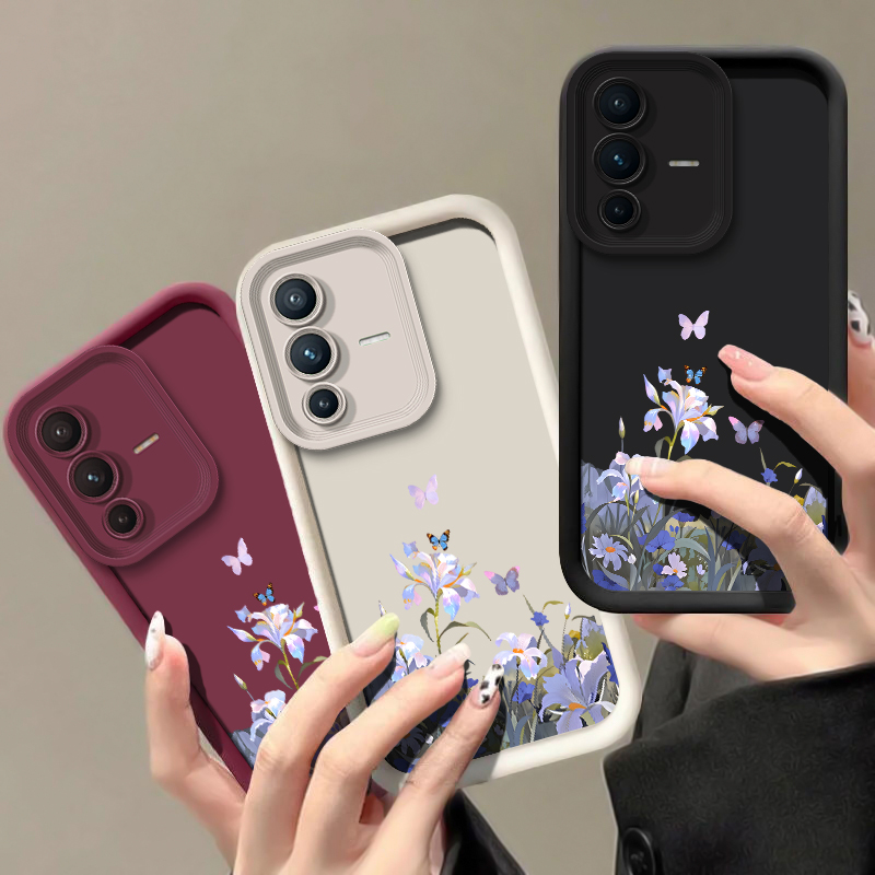 Phone Cases Vivo - เคสโทรศัพท์ลายดอกไม้ผีเสื้อแฟชั่น สำหรับ Vivo X200 FE X100