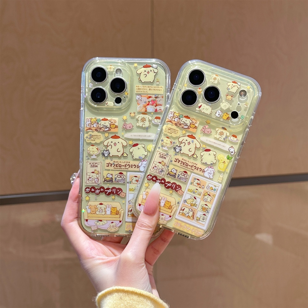 Phone Cases Yellow - เคสโทรศัพท์ลายดาวสีเหลืองน่ารักวิบวับ สำหรับ iPhone 17 16 15