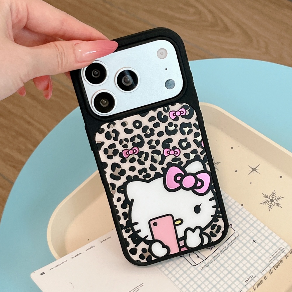 Phone Cases Hello Kitty - เคสโทรศัพท์ลายเสือดาว Hello Kitty หรูหรา ผิวสัมผัสเนียนละเอียด ตกแต่งด้วยทอง
