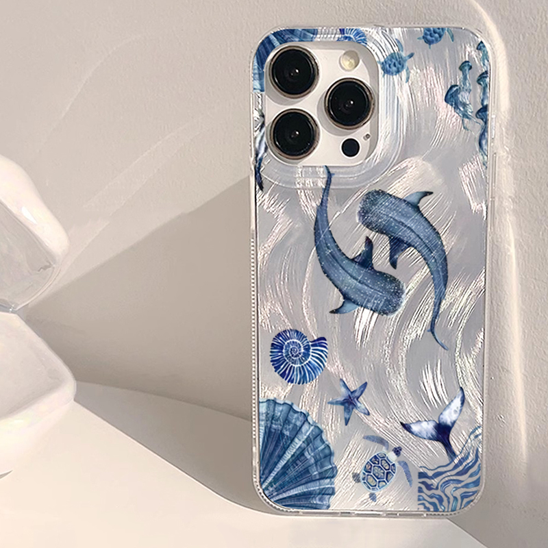 Phone Cases Trendy - เคสโทรศัพท์ลายสัตว์ทะเล วาฬ เต่า สำหรับ Samsung Galaxy