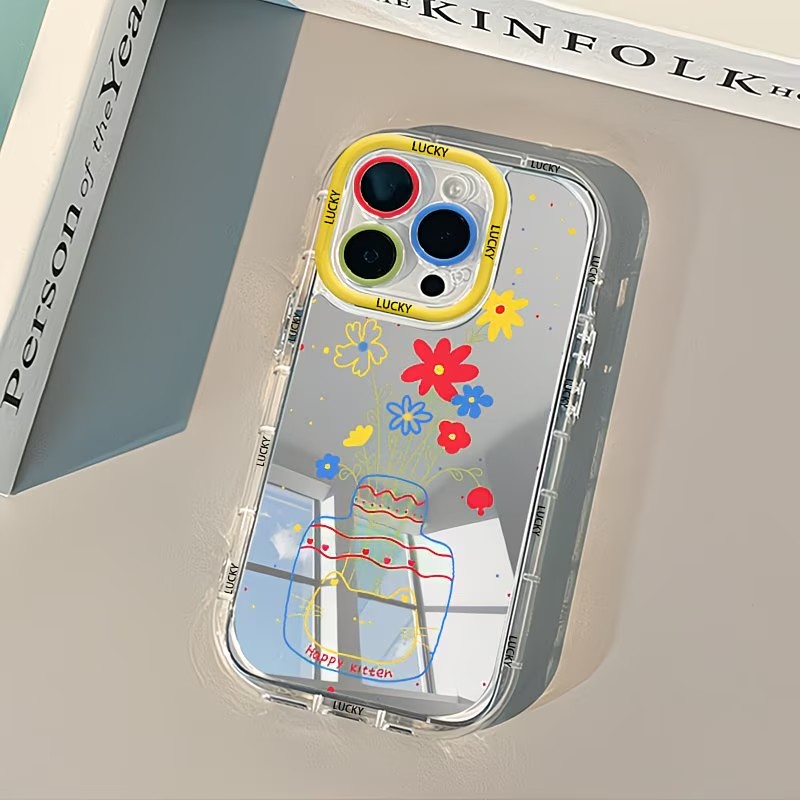 Phone Cases Iphone 17 Pro - เคสโทรศัพท์ลายดอกเดซี่ฤดูร้อน ดีไซน์แจกัน กระจกเงา สำหรับ iPhone 17