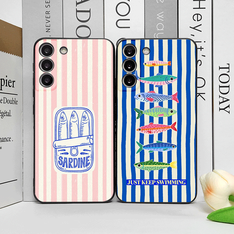 Phone Cases Cute - เคสโทรศัพท์ลายปลาซาร์ดีนน่ารัก สีสันสดใส ตลกขบขัน สำหรับ OPPO Reno