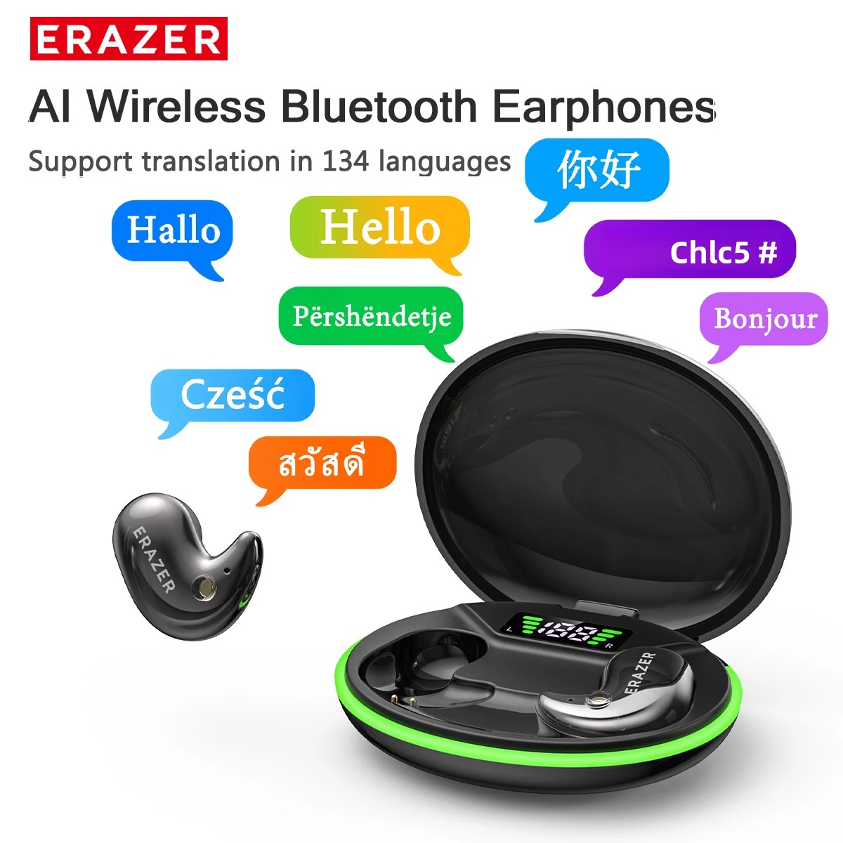 Phone Cases Casely - หูฟังบลูทูธแบบอินเอียร์ EARZER XF58 พร้อมไมโครโฟน หูฟังแปลภาษา TWS