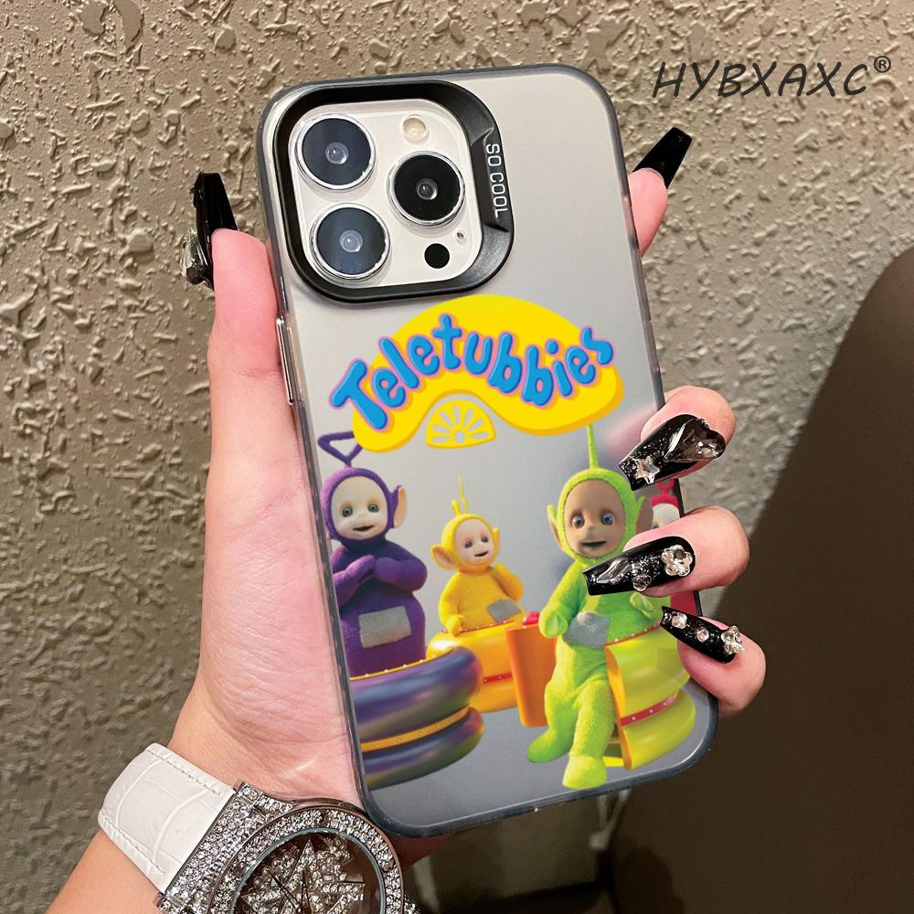 Phone Cases Cute - HD น่ารัก T-Teletubbies-Es เคสโทรศัพท์สำหรับไอโฟน 16/15/14/13/12/11 โปรแม็กซ์พลัสกันกระแทกสีสันสดใสฝาครอบด้านหลังสีเงินเคสโทรศัพท์