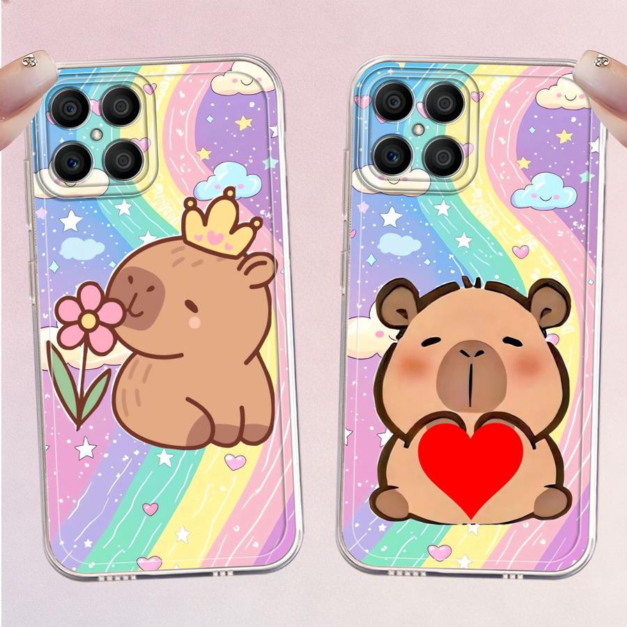 Phone Cases Honor - เคสโทรศัพท์นุ่มลายคาปิบาร่าสีสันสดใสสำหรับ Honor X8b X7b X9b 90