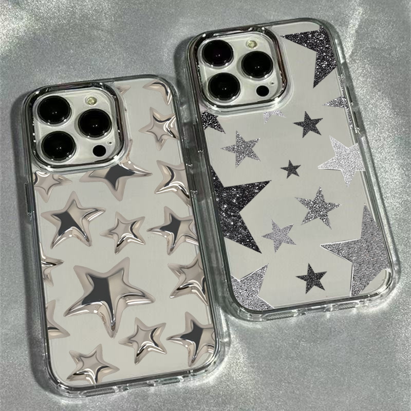 Phone Cases Trendy - เคสโทรศัพท์ใสลายดาวระยิบระยับทันสมัยสำหรับ Samsung Galaxy S26 S25 Ultra