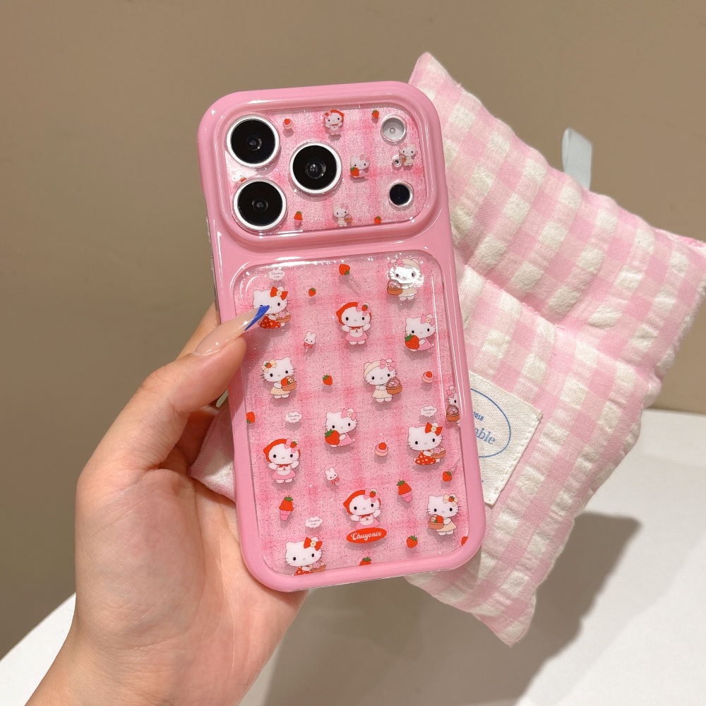 Phone Cases Hello Kitty - เคสโทรศัพท์ลายการ์ตูนเฮลโลคิตตี้ซานริโอ้ สีชมพูวิ้งๆ กันกระแทก สำหรับสาวๆ รุ่น iPhone