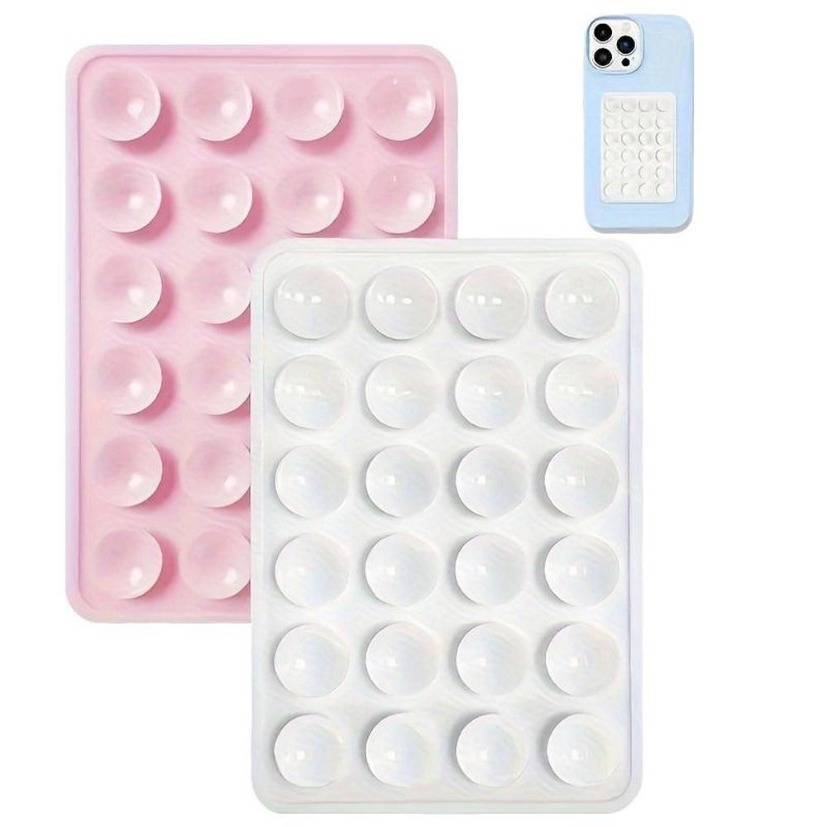 Phone Cases Casely - ที่ยึดติดผนังแบบสุญญากาศอเนกประสงค์ แผ่นซิลิโคนกันลื่นสำหรับวางโทรศัพท์มือถือ รูปทรงสี่เหลี่ยม แบบด้านเดียว ติดด้วยสติกเกอร์ด้านหลัง