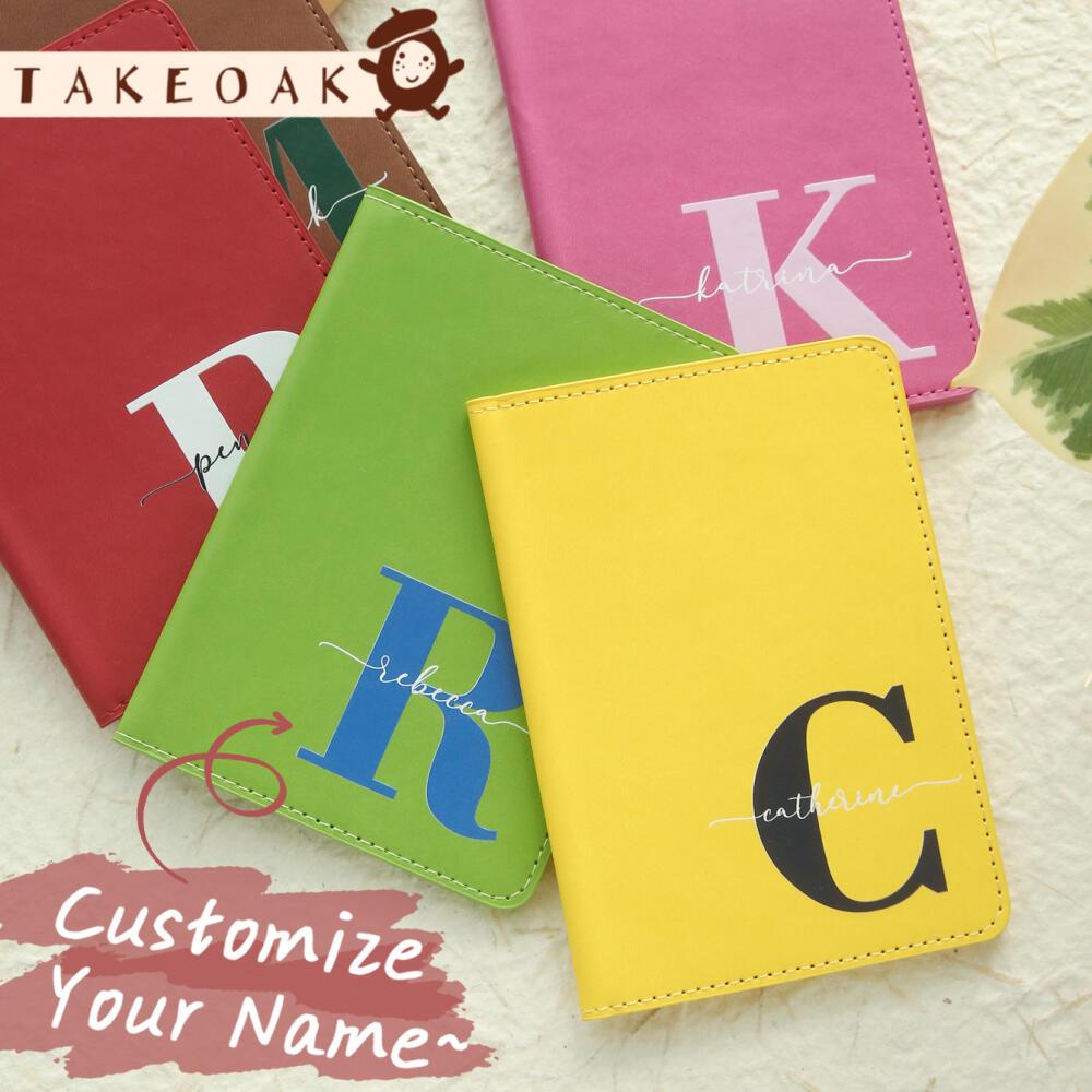 Monogram Custom Case - ปกหนังสือเดินทางพิมพ์ลายอักษรย่อและชื่อตามสั่ง ซองใส่หนังสือเดินทางแบบกำหนดเอง ซองหนังสือเดินทางลายโมโนแกรมส่วนตัว ซองหนังสือเดินทางหนังสีสันสดใส กระเป๋าจัดระเบียบเอกสารเดินทาง