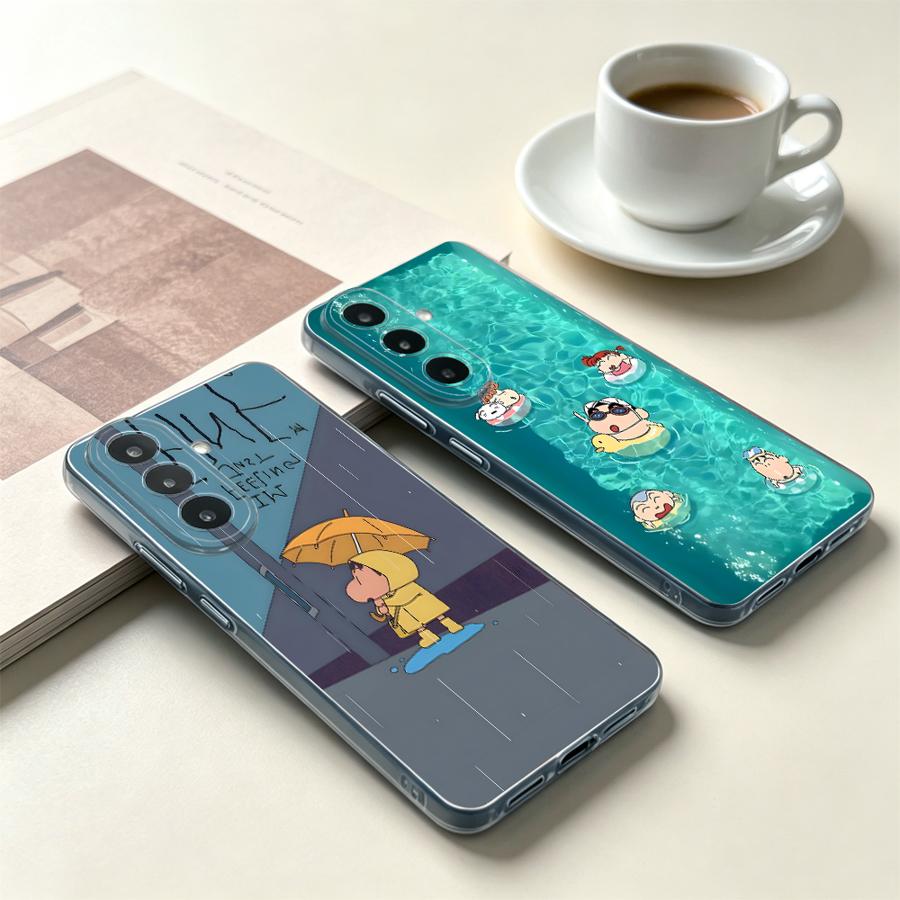 Phone Cases Yellow - เคสโทรศัพท์ลายเด็กชายกับร่มสีเหลืองสำหรับ Samsung Galaxy A14 A16 A52