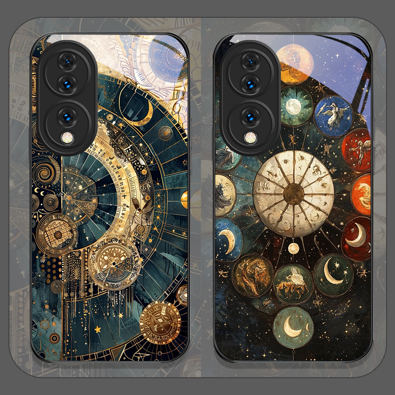 Phone Cases Honor - เคสโทรศัพท์กระจกนิรภัยลายดวงดาวและกลุ่มดาวสุดเก๋ สำหรับ Huawei Honor 200 Lite