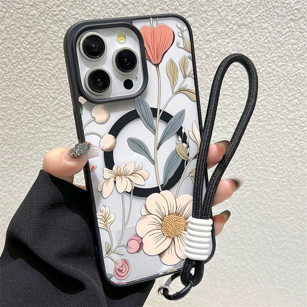 เคสโทรศัพท์ลายดอกไม้ขอบดำ ป้อง - Phone Cases Magnetic บทวิจารณ์และราคา