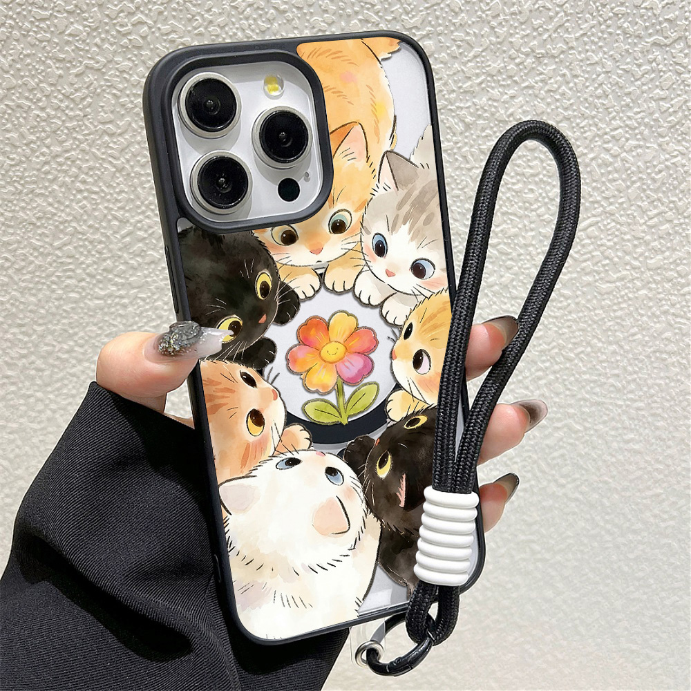 เคสโทรศัพท์ลายดอกไม้ขอบดำ ป้อง - Phone Cases Magnetic บทวิจารณ์และราคา
