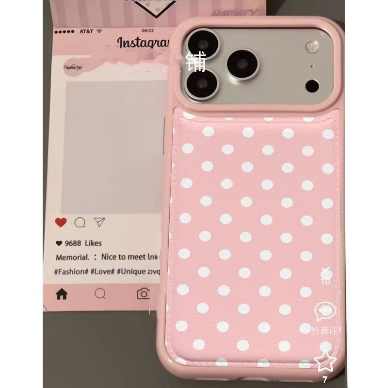 เคสโทรศัพท์หนังลายจุดสีชมพูสไต - Phone Cases Trendy บทวิจารณ์และราคา