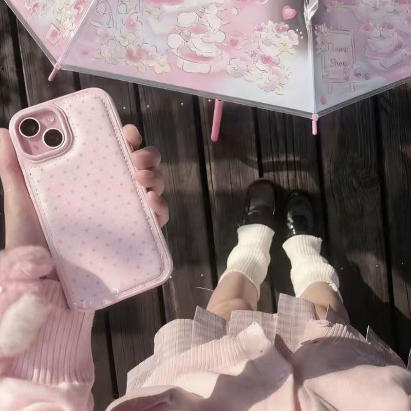 เคสโทรศัพท์หนังลายจุดสีชมพูสไต - Phone Cases Trendy บทวิจารณ์และราคา