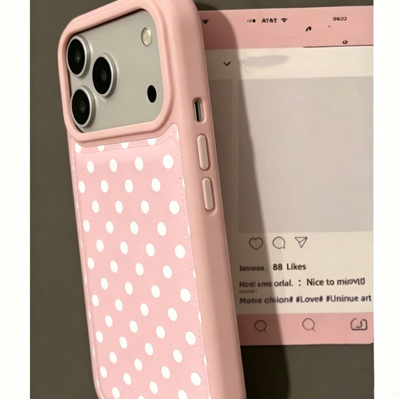 เคสโทรศัพท์หนังลายจุดสีชมพูสไต - Phone Cases Trendy บทวิจารณ์และราคา