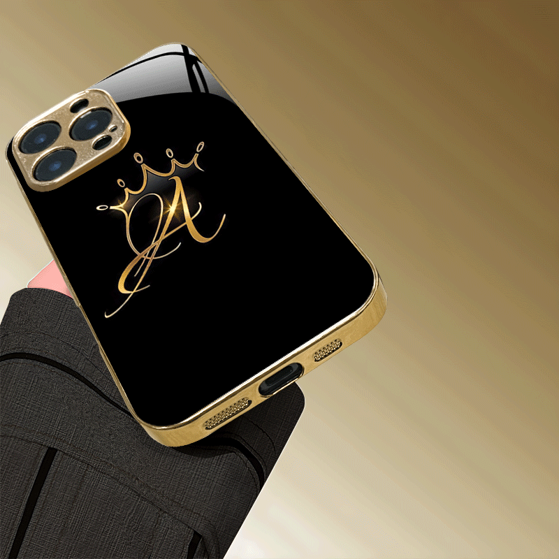 เคสแข็งลายมงกุฎสีทองสำหรับ iPh - Monogram Custom Case บทวิจารณ์และราคา