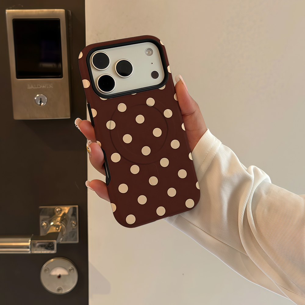 เคสโทรศัพท์ลายจุดสีน้ำตาลเบจ ส - Phone Cases Magnetic บทวิจารณ์และราคา