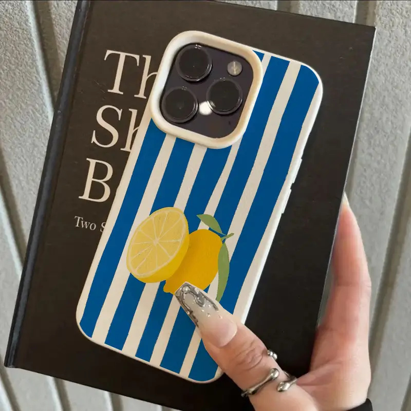 สีเหลืองมะนาวสีฟ้าลายเคสโทรศัพ - Phone Cases Yellow บทวิจารณ์และราคา