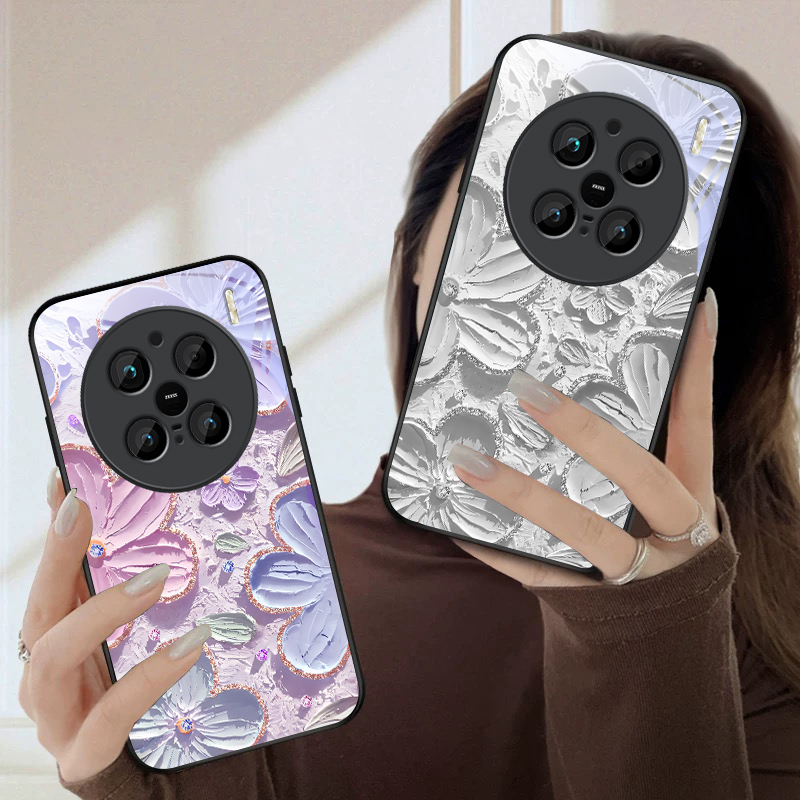 เคสโทรศัพท์กระจกสีดำลายครีมการ - Phone Cases Vivo บทวิจารณ์และราคา