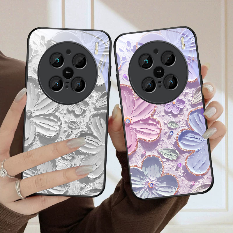 เคสโทรศัพท์กระจกสีดำลายครีมการ - Phone Cases Vivo บทวิจารณ์และราคา