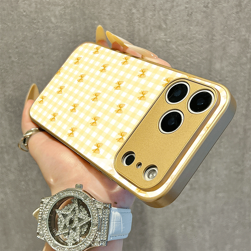 เคสโทรศัพท์ลายตารางหมากรุกสีเห - Phone Cases Yellow บทวิจารณ์และราคา
