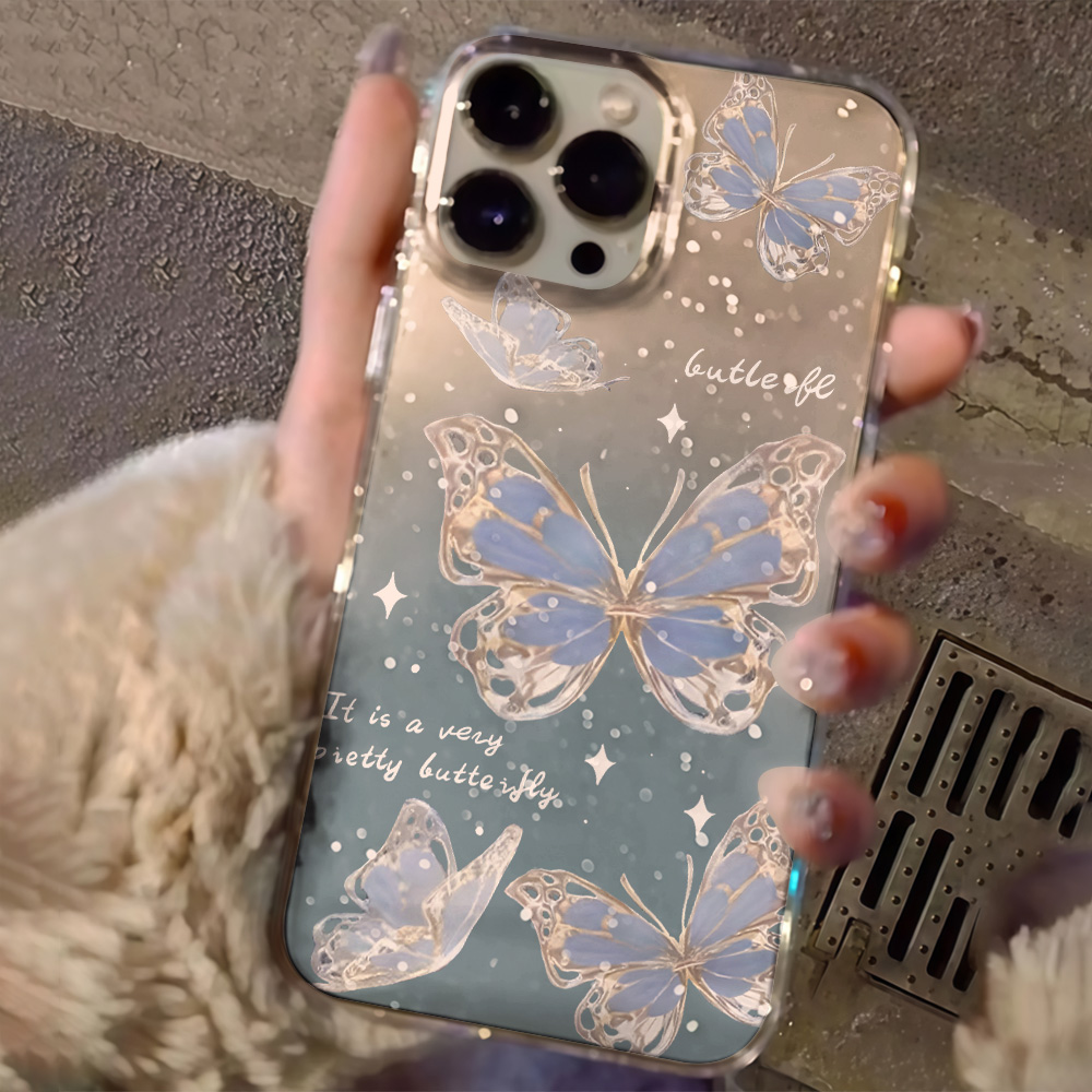 เคสโทรศัพท์ใสลายผีเสื้อสีน้ำเง - Phone Cases Iphone 17 Pro บทวิจารณ์และราคา