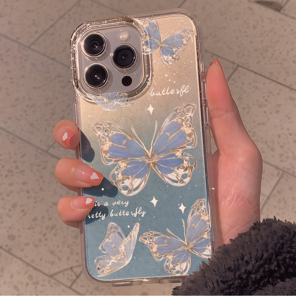 เคสโทรศัพท์ใสลายผีเสื้อสีน้ำเง - Phone Cases Iphone 17 Pro บทวิจารณ์และราคา